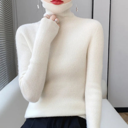 Soft Turtleneck Sweaters for Women Wool