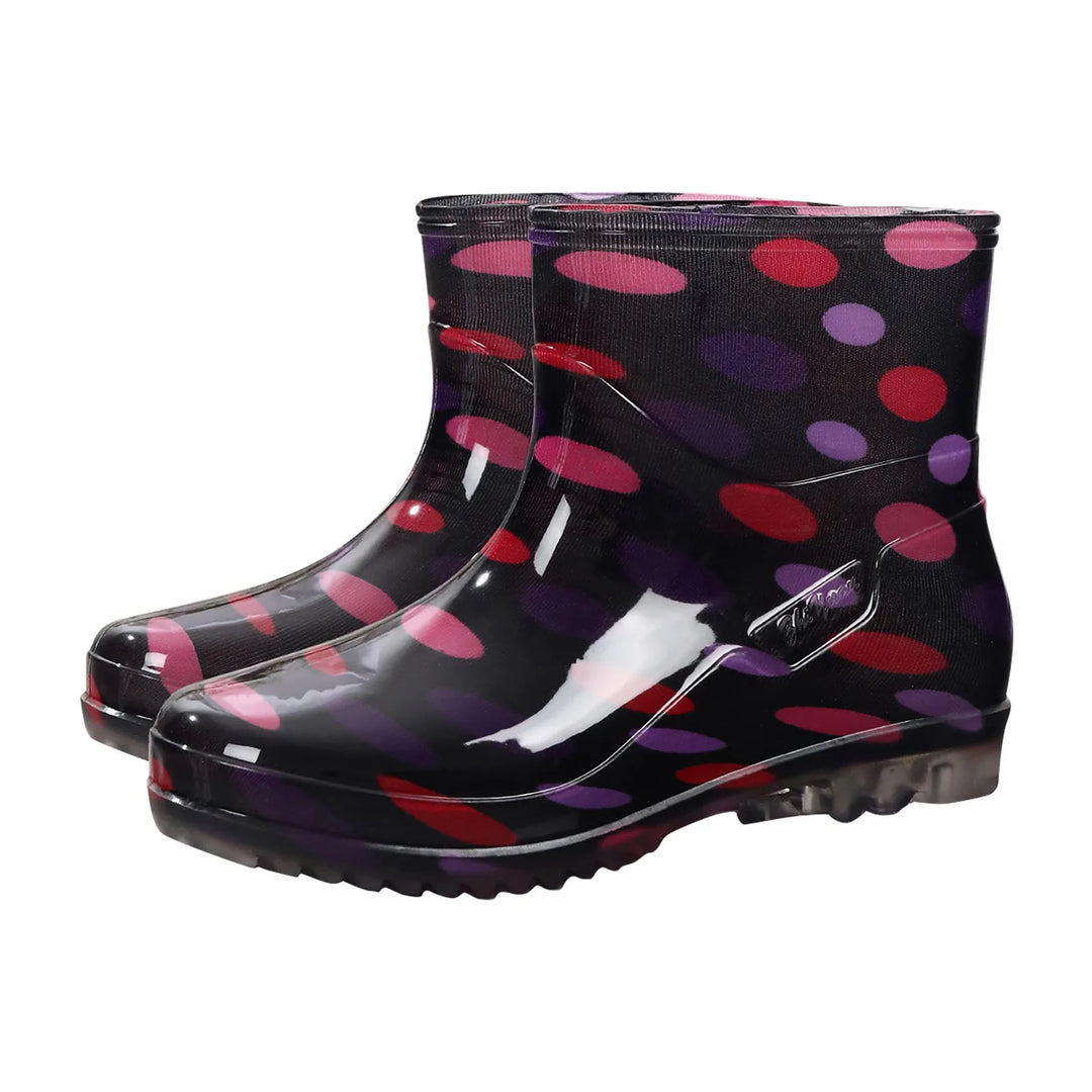 Waterproof Rubber Boots Mid-Calf Printed Non-Slip