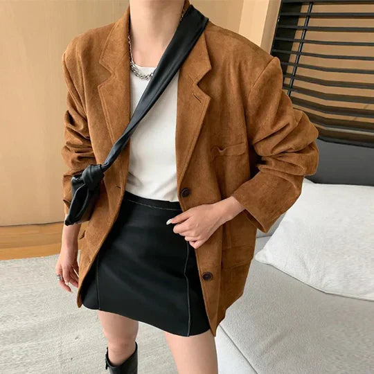 Women's Vintage Brown Faux Leather Jacket