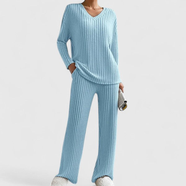 Women's Loungewear Set Ribbed Knit Pants Comfortable