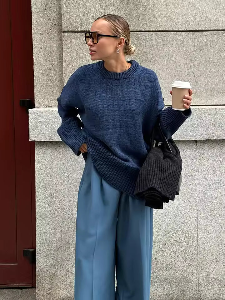 Women's Long-Sleeved Crew Neck Pullover