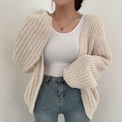 Women's Chunky Knit Open Cardigan