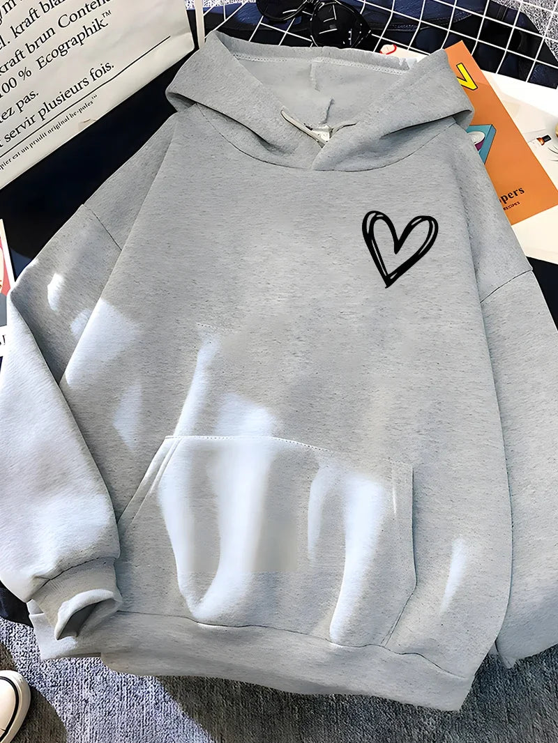 Women's Heart Hoodie Comfortable Trendy Design