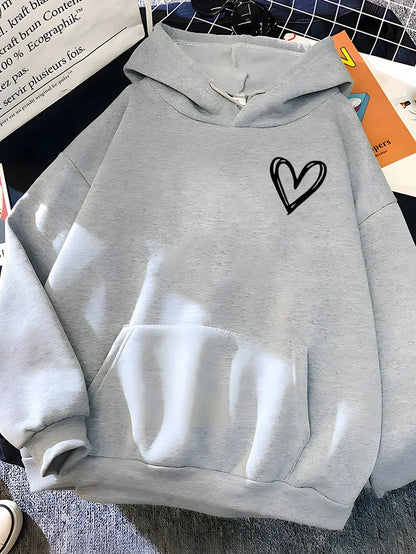 Women's Heart Hoodie Comfortable Trendy Design