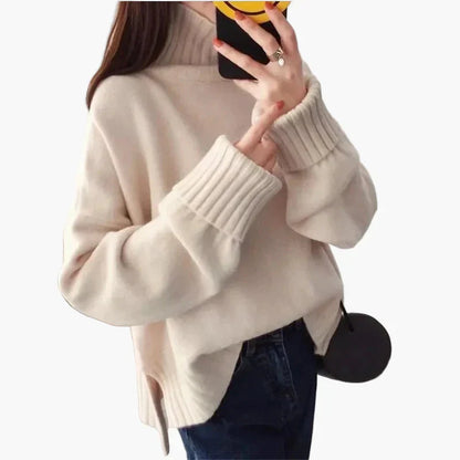 Großer Oversize Pullover Hochkragen Winter