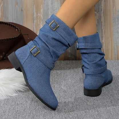 Fashionable Women's Denim Boots