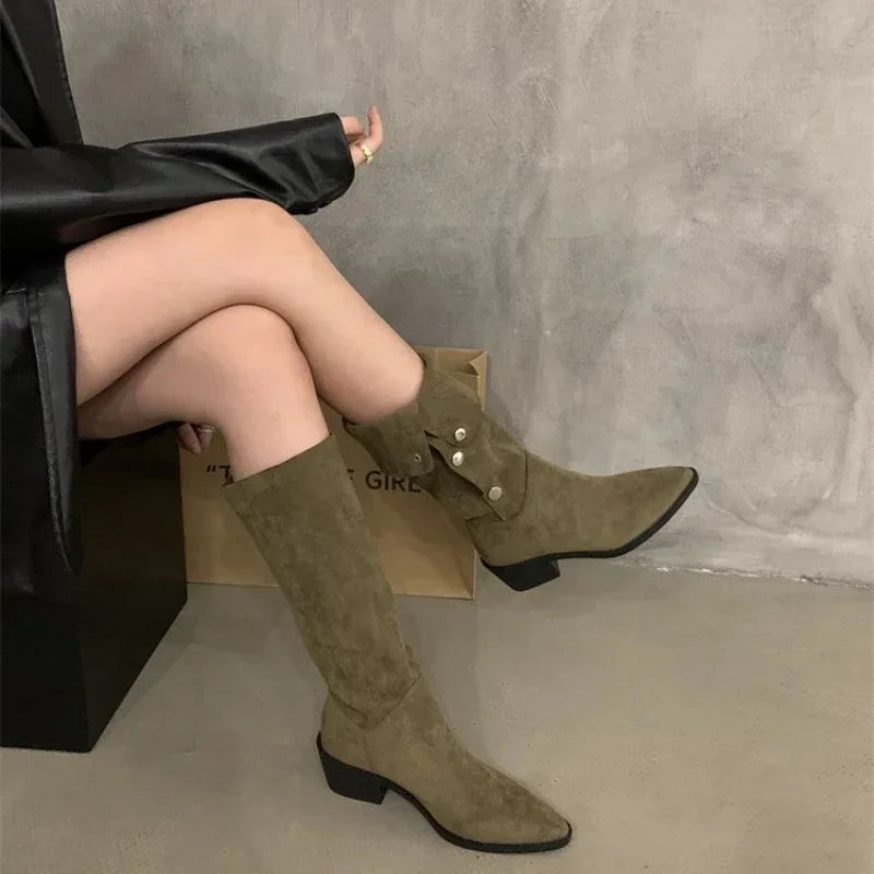 Women's Slim Fringe Cowboy Boots