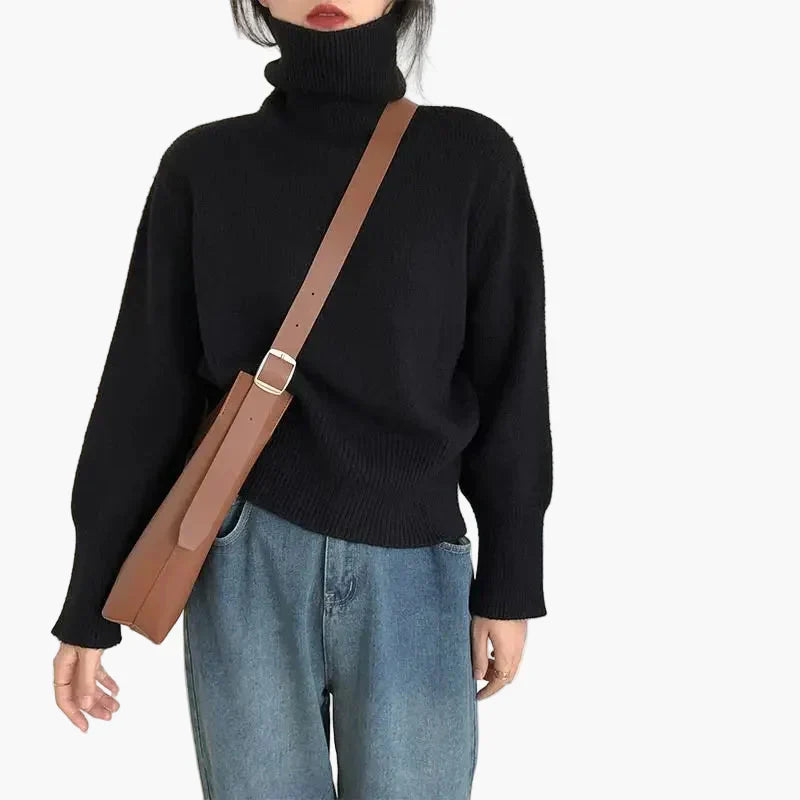 Modischer Rollkragen Pullover Herbst Winter