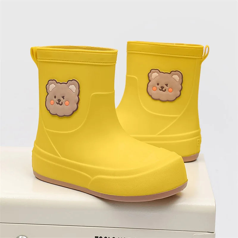 Waterproof Rubber Boots Bear Pattern Ankle-Length