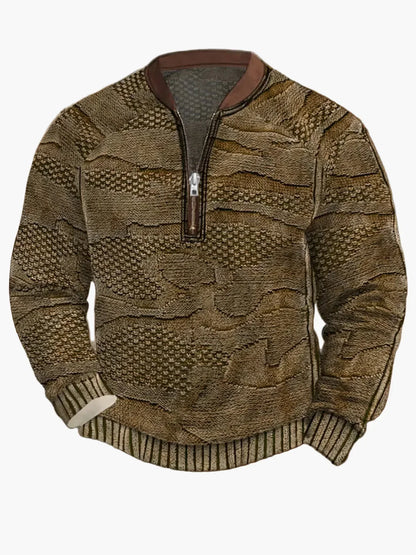 Men's Modern Zip-Up Knit Sweater