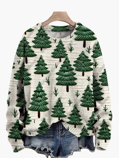 Christmas Sweater Festive 3D Embroidery