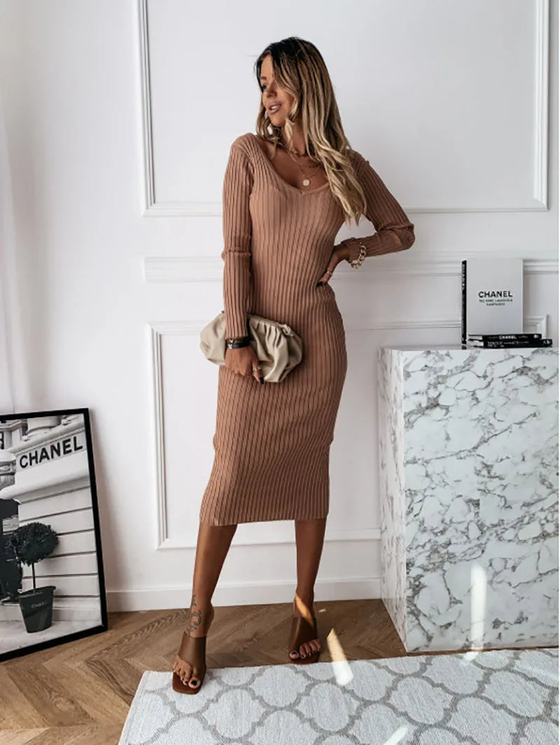 Modisches Strickkleid Damen - IdealeKleiden