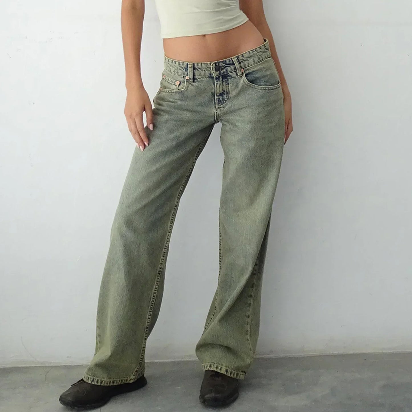 Women's Wide-Leg Retro Style Jeans