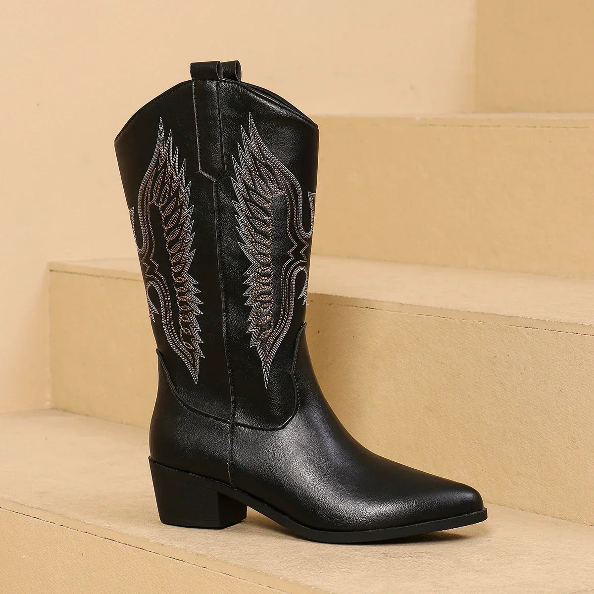 Western Boots Women Low Heel