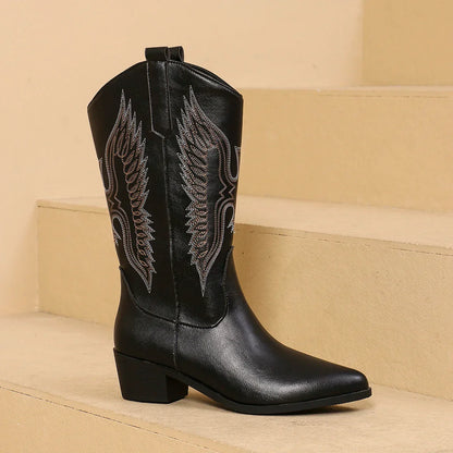 Western Boots Women Low Heel