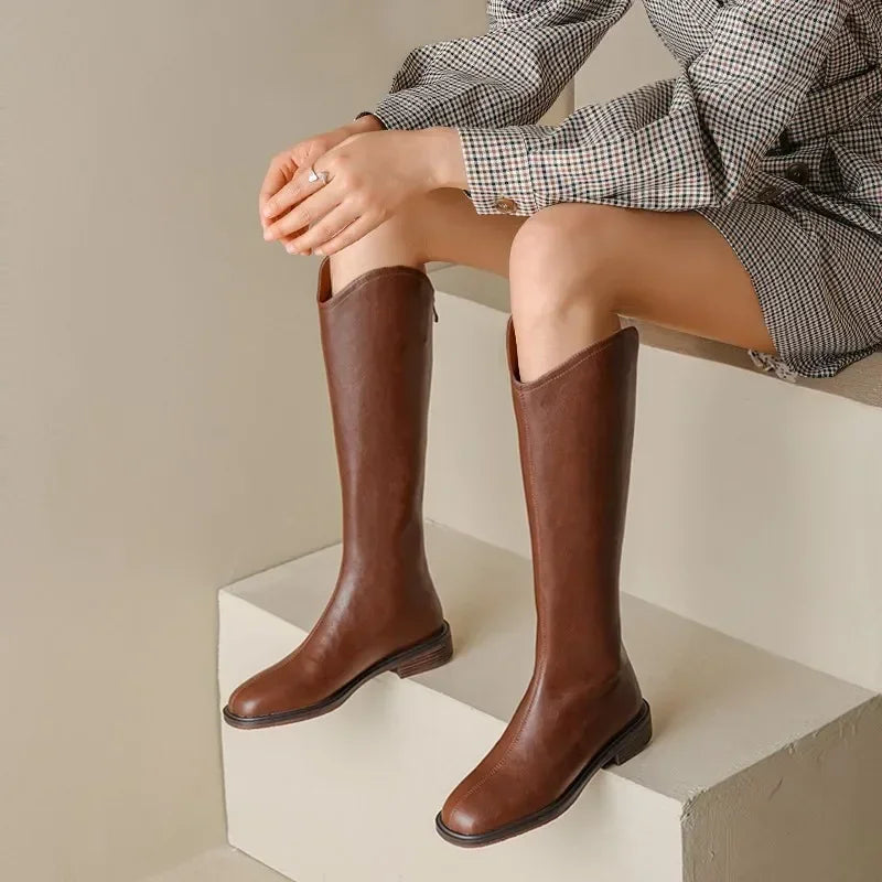 Stylish Ankle-High Faux Leather Boots