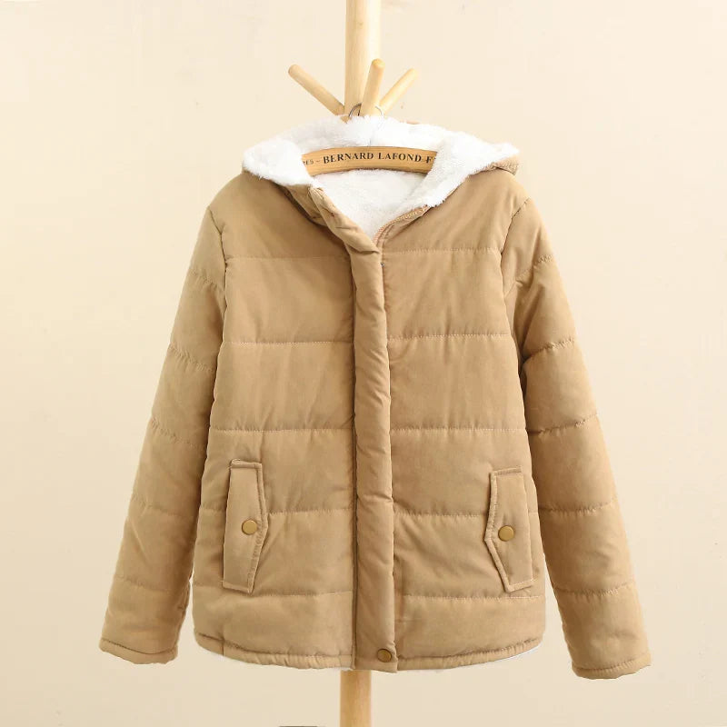 Women's Winter Jacket Fleece Hood Warm