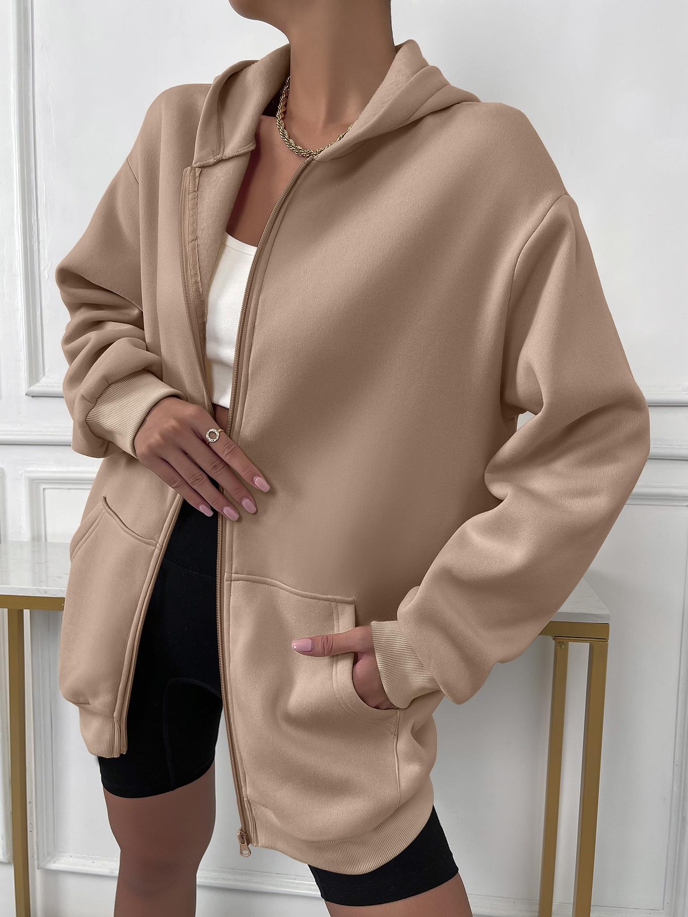 Stylish Women's Vest with Hood and Zipper