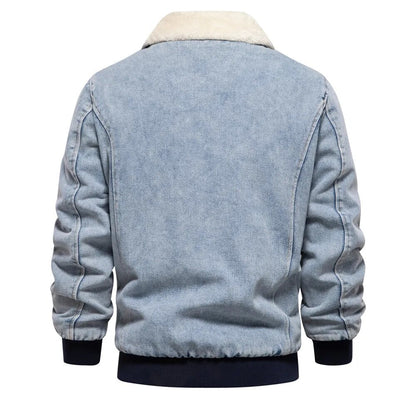 Herren Jeansjacke Warm Gefüttert Winter - IdealeKleiden