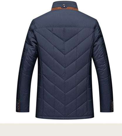 Bequemer Herren Mantel Modern Kragenlos - IdealeKleiden