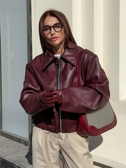 Elegant Leather Jacket Sustainable Classic