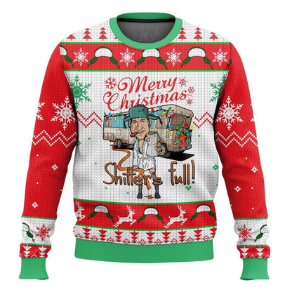 Herren Weihnachtspullover Ski Motiv Witzig