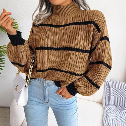 Stylish turtleneck sweater Modern fine knit
