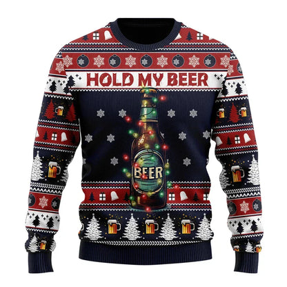 Männer Weihnachts-Pullover Bier Funny Design
