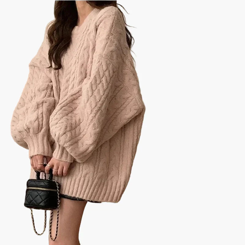 Weite Strickpullover Koreanischer Stil Bequem
