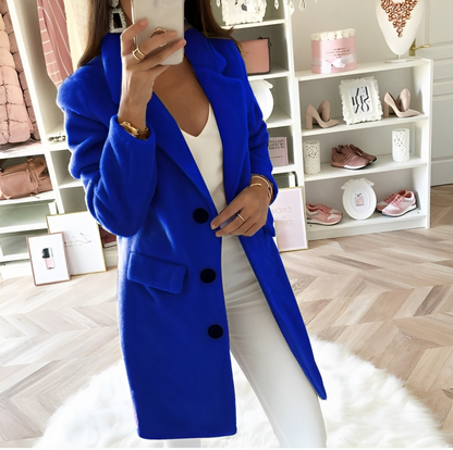 Classic Women's Coat Wool Blend Knee-Length