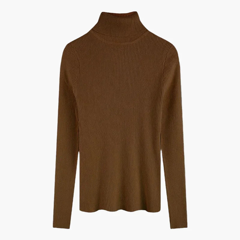 Herbst Pullover Langarm Warm Gerippt - IdealeKleiden