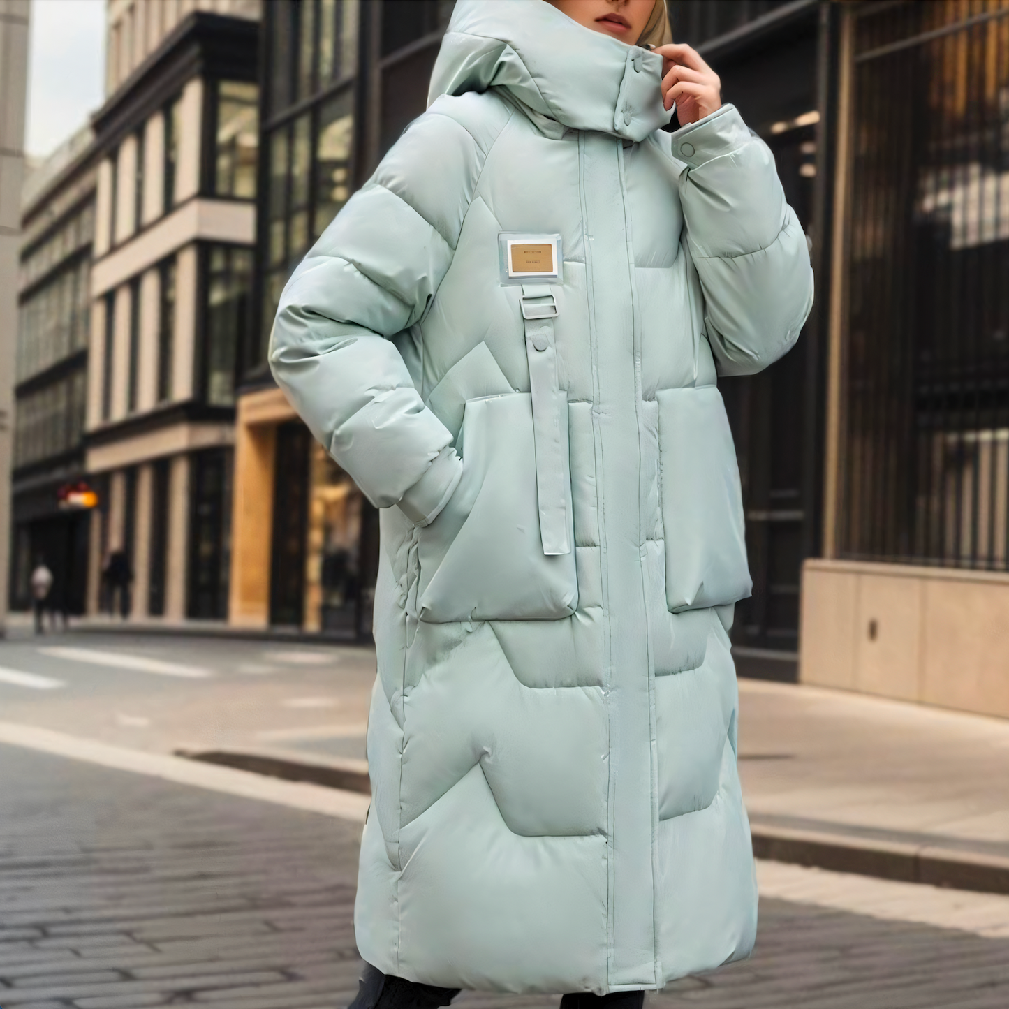 Long Winter Jacket Hood Puffer Quilted Vest