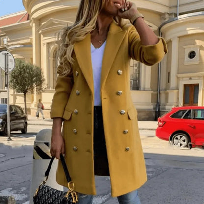 Women's Jacket Elegant Double-Breasted Luxury Fabric
