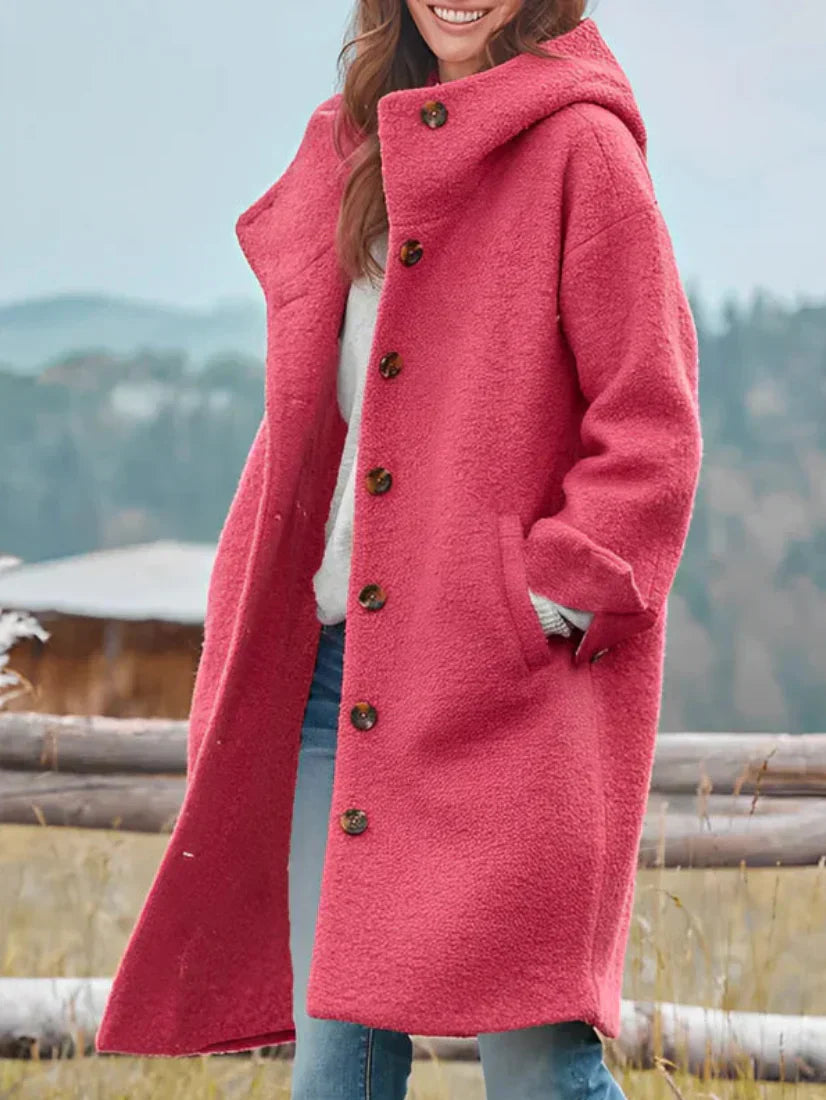 Oversized Bouclé Jacket with Buttons