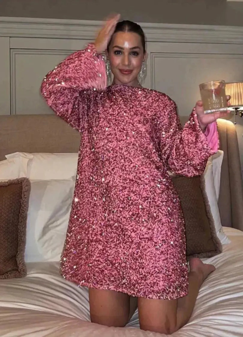 Women's Mini Dress Long Sleeve Simple Chic