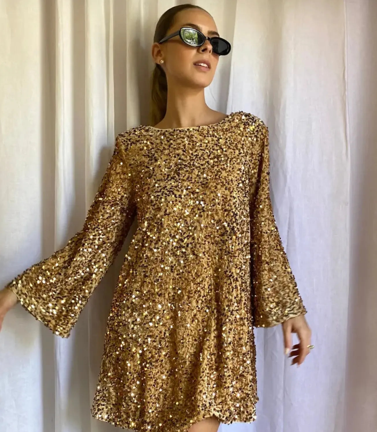 Women's Mini Dress Long Sleeve Simple Chic