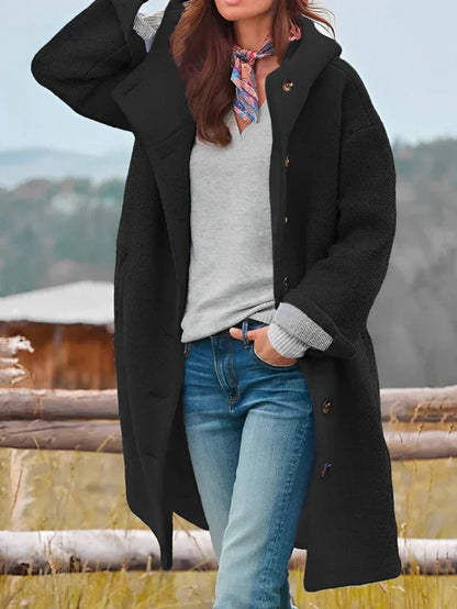 Oversized Bouclé Jacket with Buttons