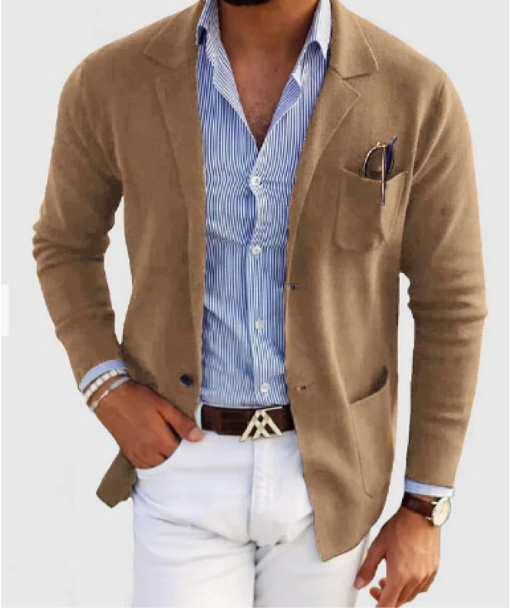Men's Slim Fit Blazer with Chest Pocket