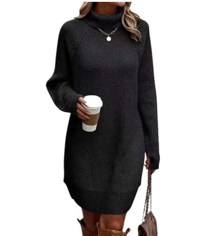 Soft Women's Sweatshirt Dress with Collar