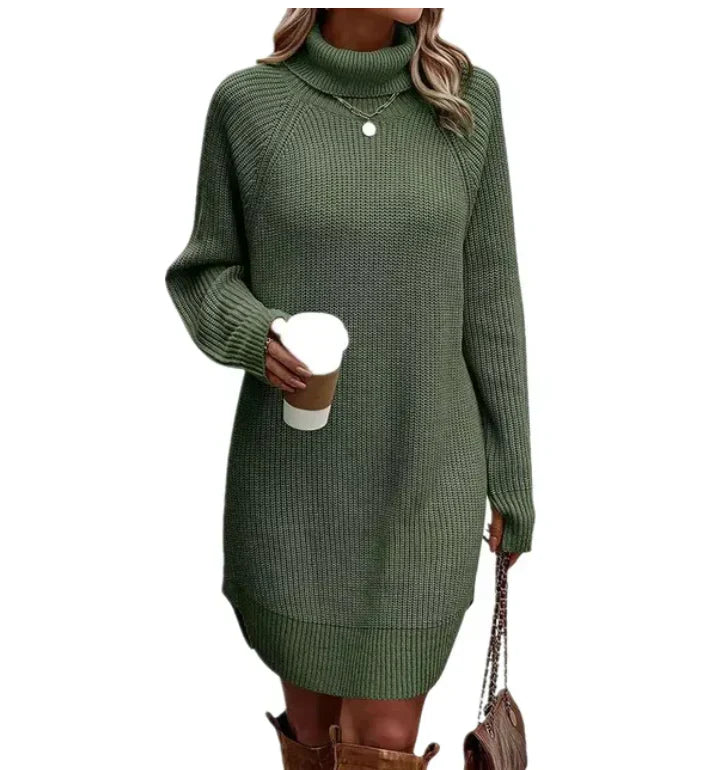 Soft Women's Sweatshirt Dress with Collar