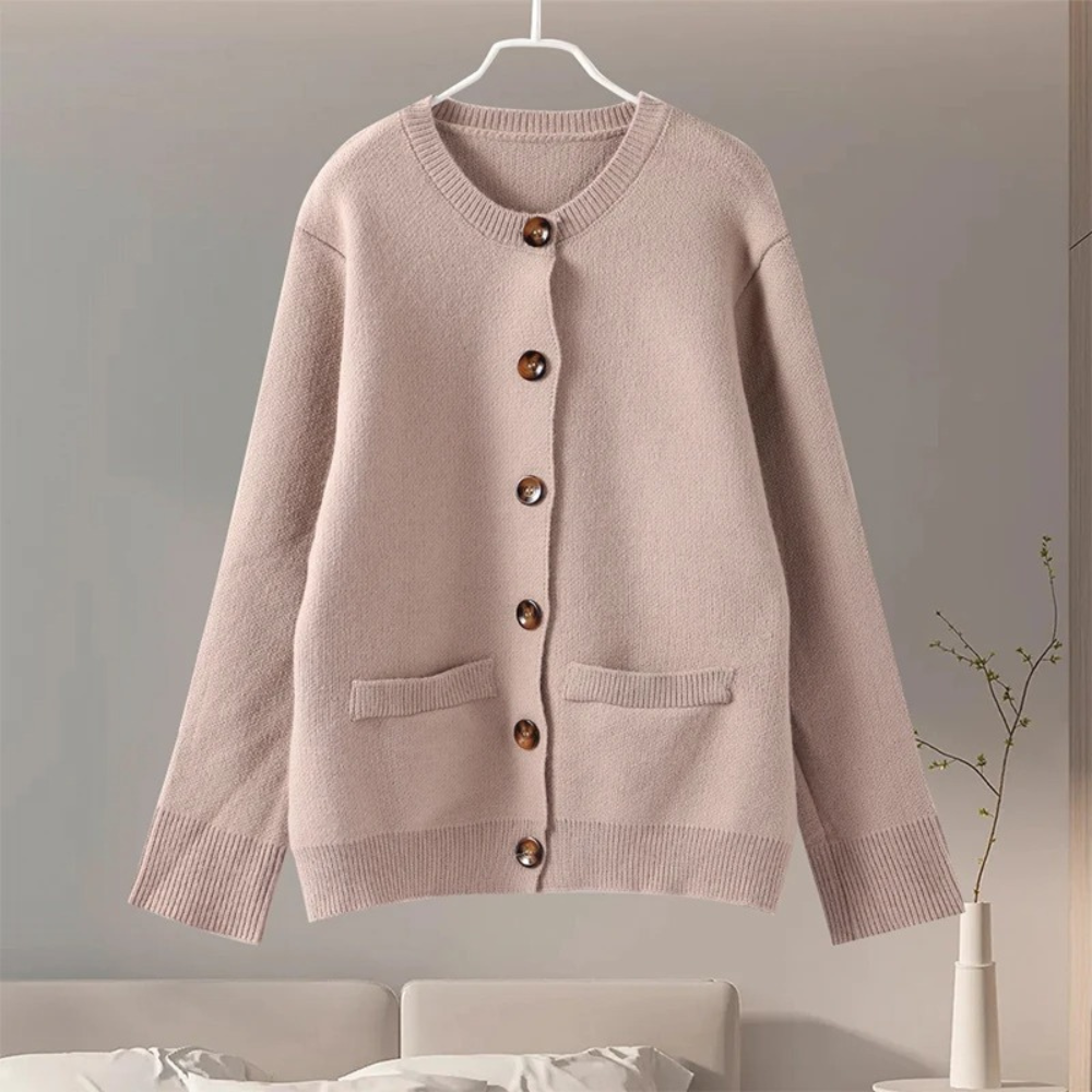 Women's Shawl Collar Cardigan, Round Neck, Soft