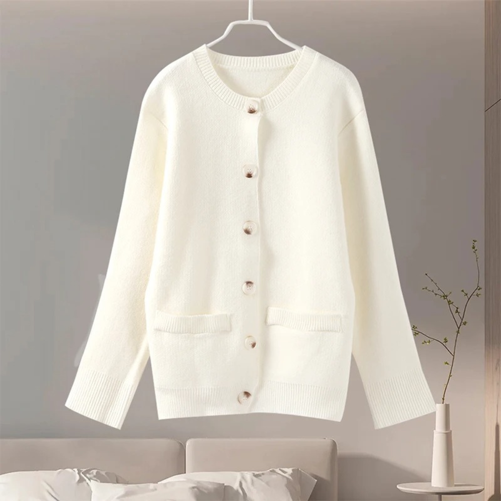 Women's Shawl Collar Cardigan, Round Neck, Soft