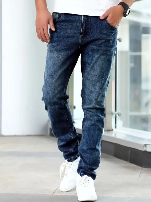 Eng anliegende Herrenjeans Blau Slim Fit - IdealeKleiden