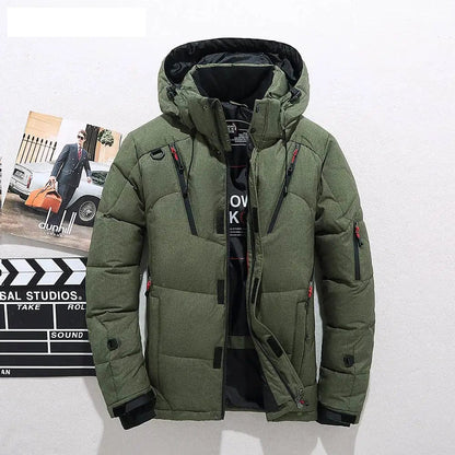 Warm Men's Winter Jacket Hooded Down Coat