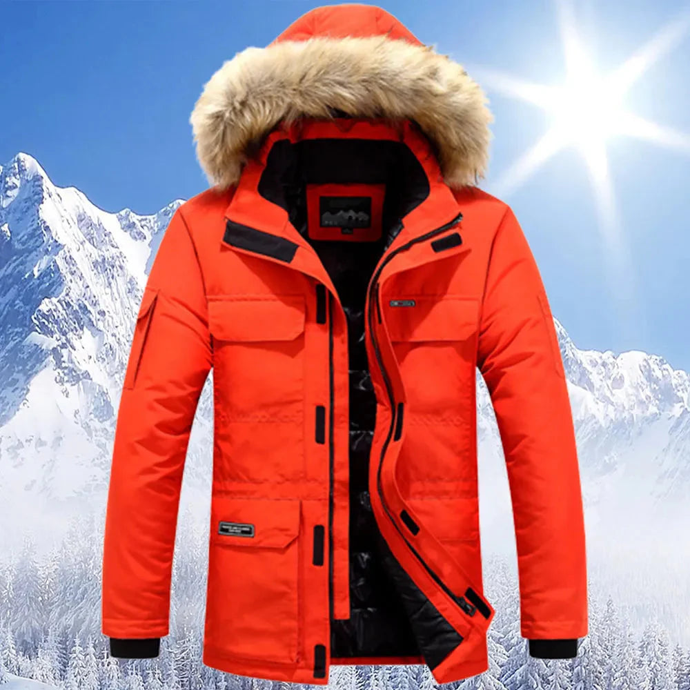 Men's Warm Winter Jacket with Hood