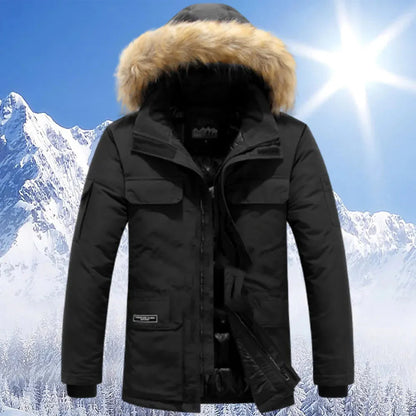 Men's Warm Winter Jacket with Hood