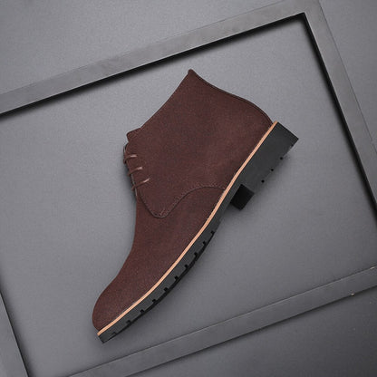 Men's Suede Ankle Boots Brown Laces