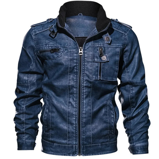 Stilvolle Lederjacke Herren Motorrad - IdealeKleiden