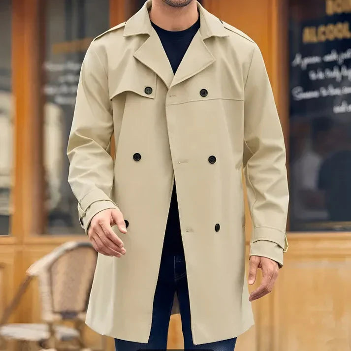 Herren Trenchcoat Klassisch Doppelreihig - IdealeKleiden