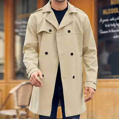 Herren Trenchcoat Klassisch Doppelreihig - IdealeKleiden